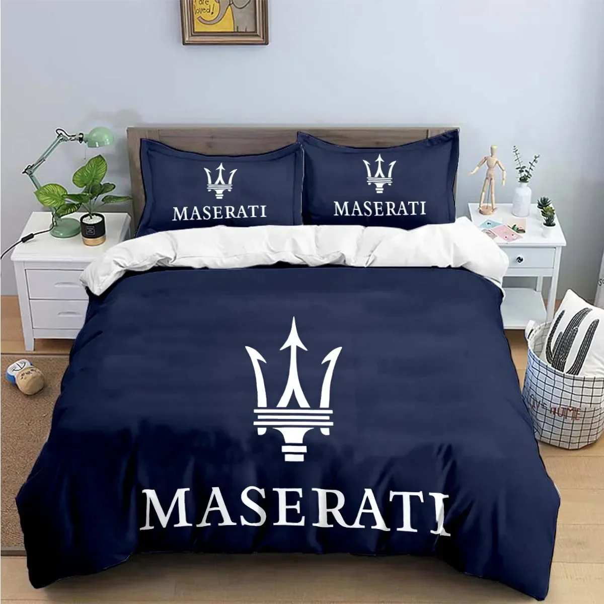 Custom Fashion M-Maserati Print Bedding Sets Exquisite Bed Supplies Set Duvet Cover Bed Comforter Set Bedding Set Luxury