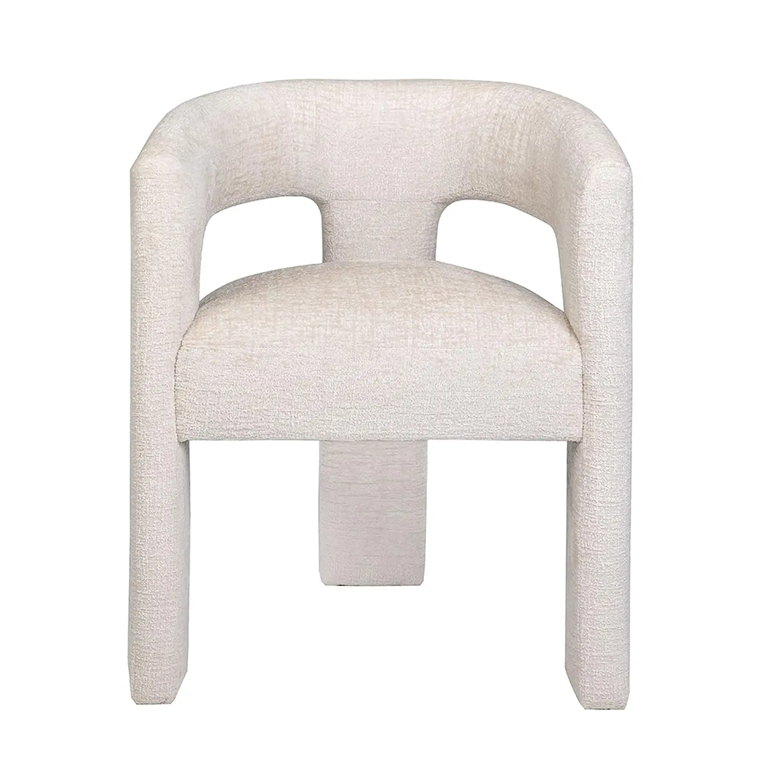 

Modern Luxury Jacquard Fabric Upholstered Accent Sculpture Accent Dining Armchair, Natural