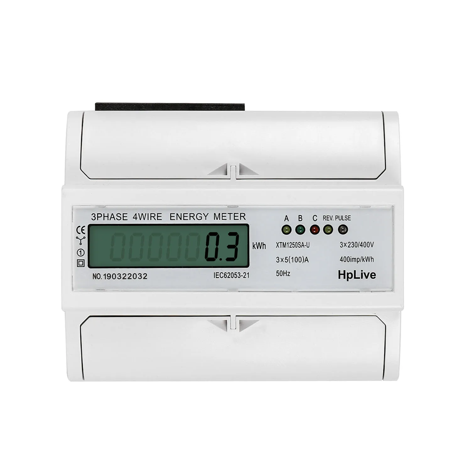 3 Phase 4 Wire 230V 400V AC KWh Meter DTSU1897 5A 100A Class 1 Accuracy LCD Display DIN For Rail Energy Counter For Industrial