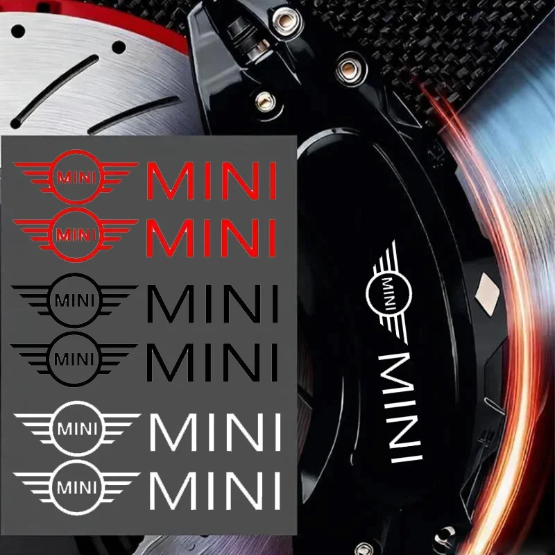 6pcs Wheel Caliper Stickers for MINI COOPER S R50 R52 R53 R55 R56 R60 R61 F54 F55 F56 F60 JCW Countryman Vinyl Car Brake Decal