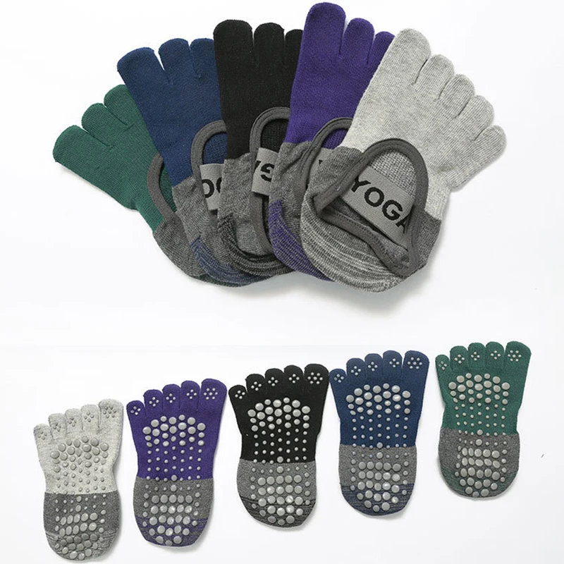 

3 пары нескользящих носков для йоги для женщин, противоскользящие носки с цветными блоками для пилатеса, фитнеса, профессиональные носки для тренировок