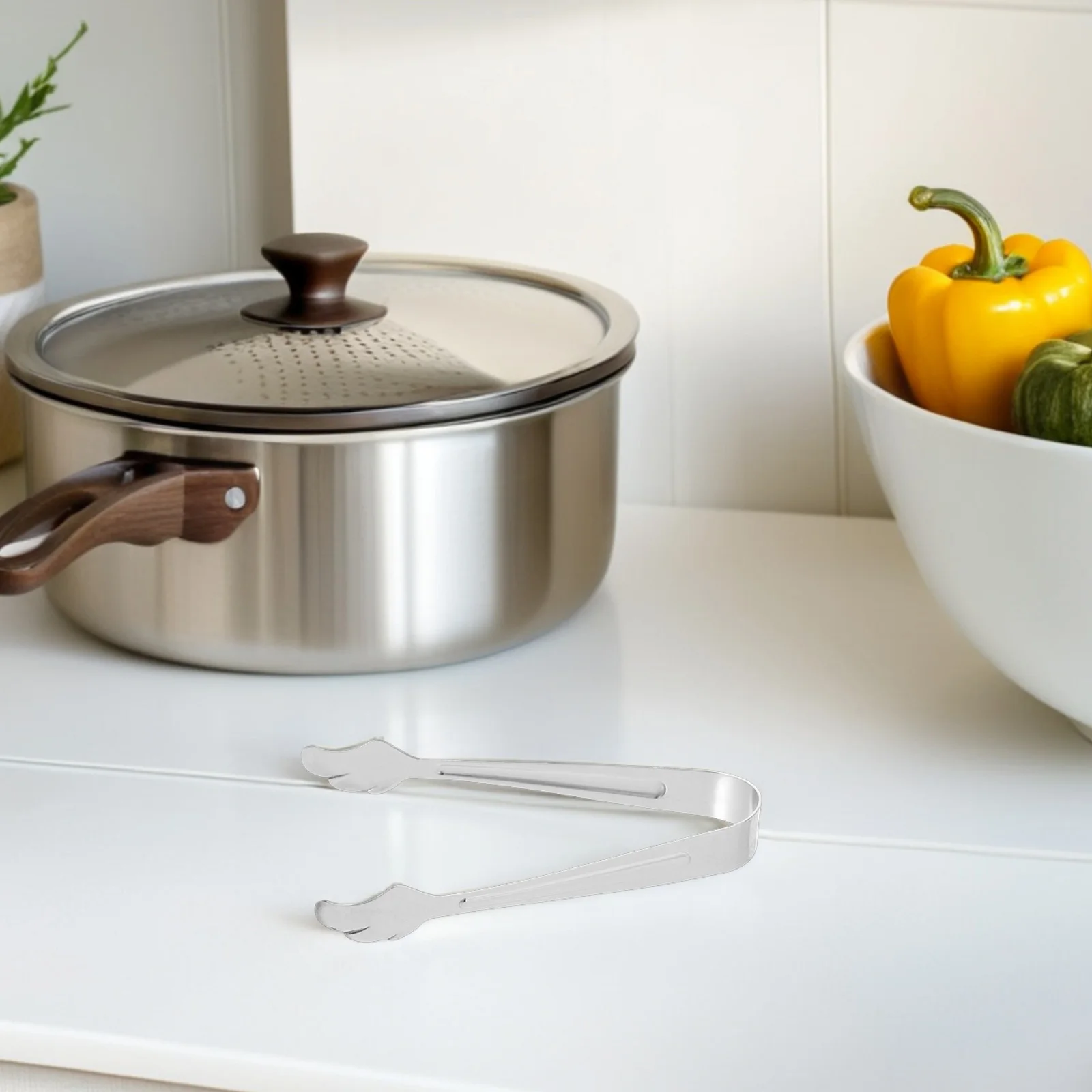 

5Pcs Metal Serving Tongs Stainless Steel Appetizer Tongs for Ice Buckets Sugar Candy Bread Snacks Bar Tea Time Elegant Server