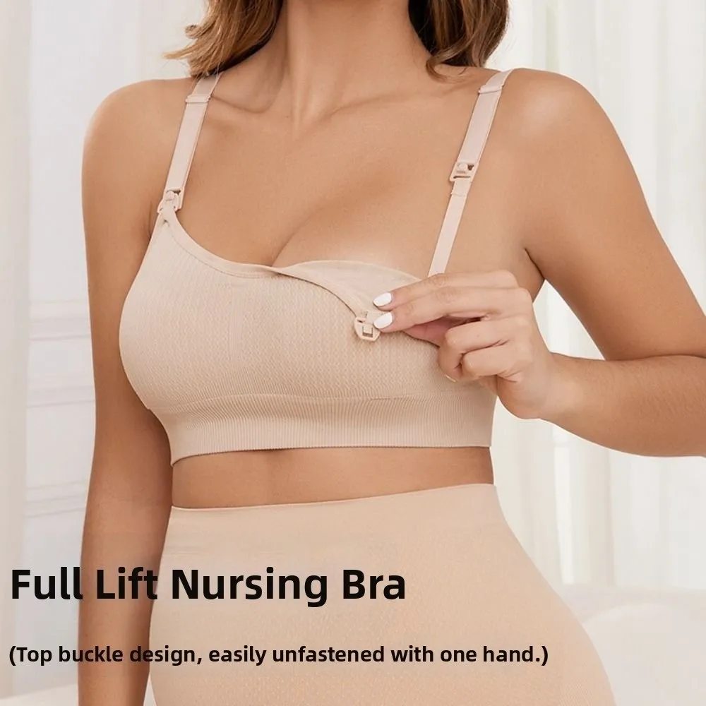 Comfortable Nursing Bras Anti Sagging Soft Breastfeeding Underwear Without Steel Rings 3D Support Seamless Maternity Bra Women