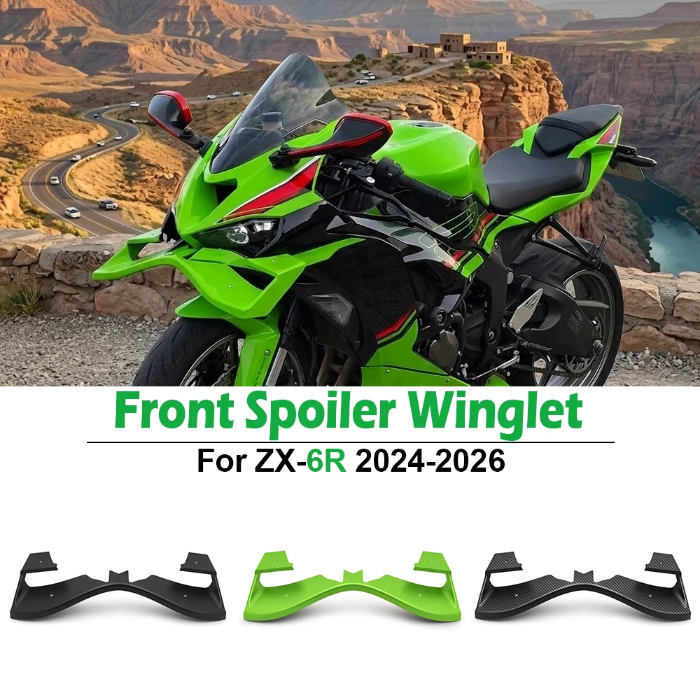 Ninja ZX-6R Motorcycle Aerodynamic Lower Frontal Winglet Fixed Wind Wing Front Spoiler For Kawasaki  ZX6R 2025 ZX 6R 2024-2026