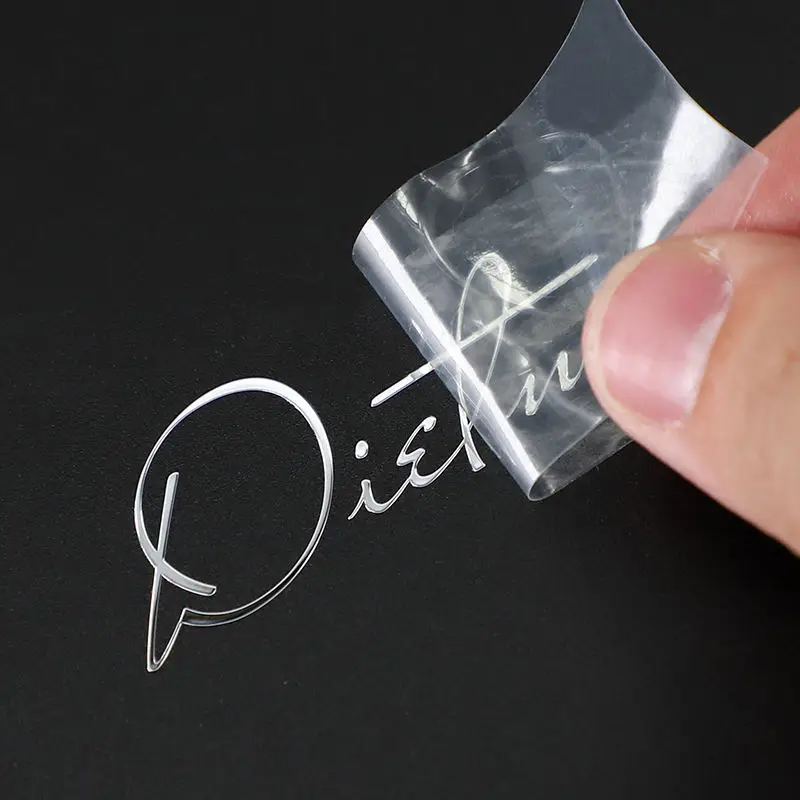 Custom Crystal Stickers Waterproof Silver Foil 3D Hot Stamping Personalized Logo Transfer Labels For Brand Packaging Decoration