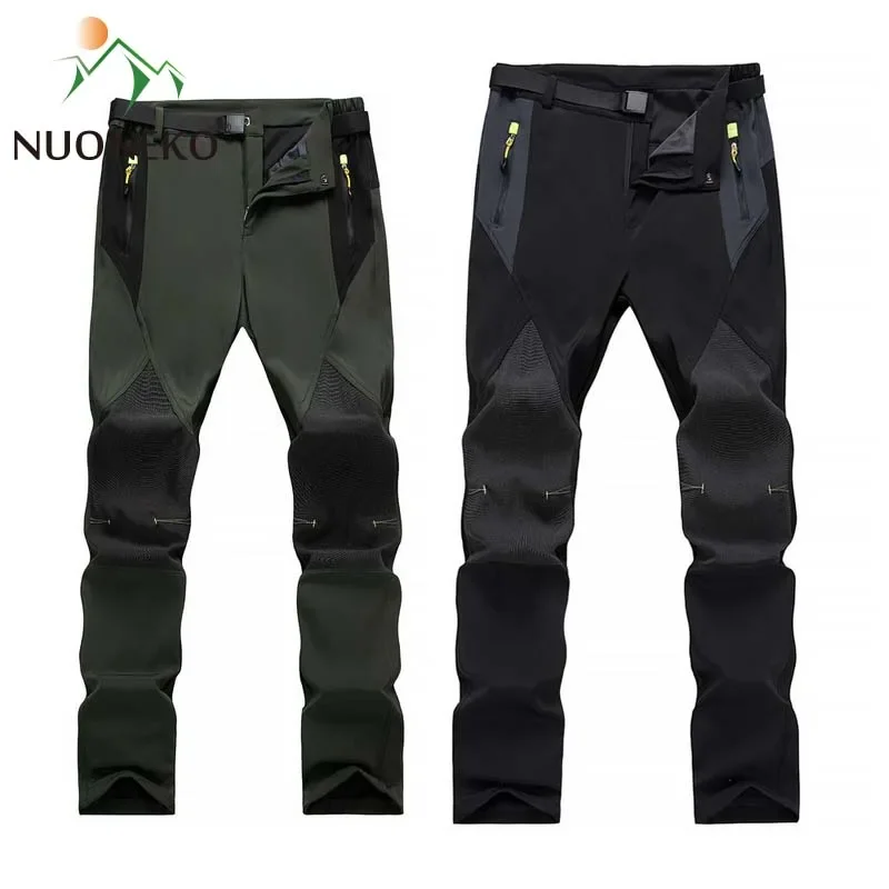 NUONEKO Outdoor Męskie spodnie turystyczne Szybkoschnące, lekkie, oddychające, trekkingowe, kempingowe, wodoodporne spodnie na każdą porę roku