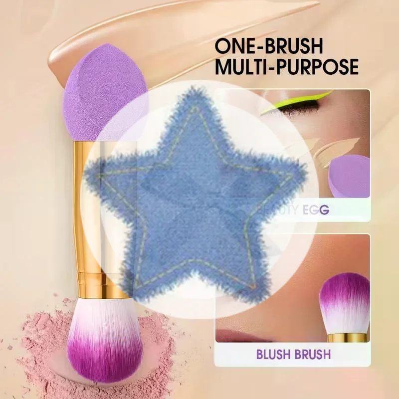 3 قطعة 2 In1 مزدوج الرأس الإسفنج رئيس فرشاة ماكياج صغيرة محمولة رقيق أحمر الخدود فرشاة السيدات الجمال أداة'