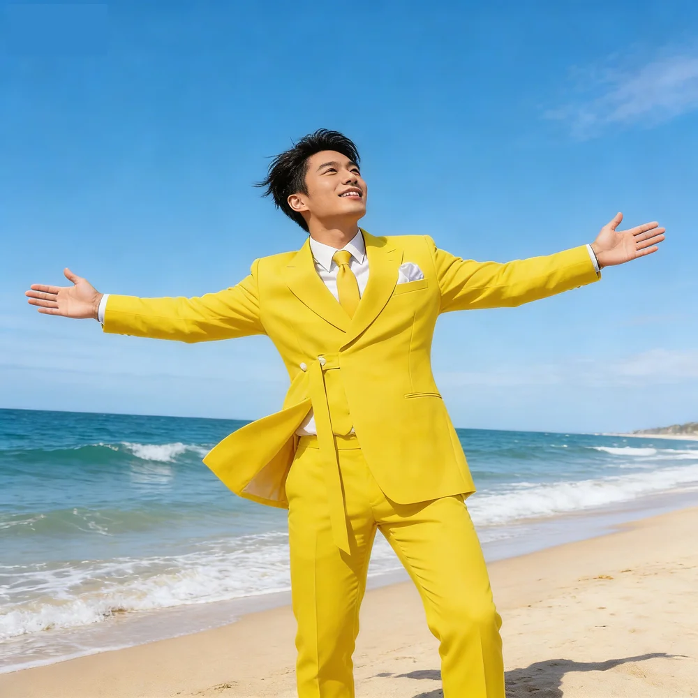 

Formal Slim Fit 2-Piece Men's Wedding Tuxedo Jacket Peak Lapel Pants Business Suit Groomsmen Smoking Outfit Elegant Style