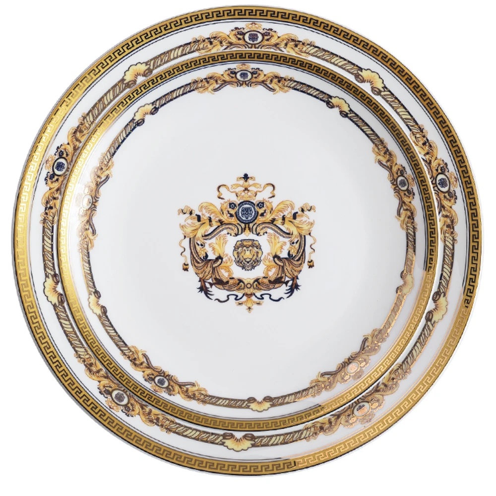 

Bone China Dish Tableware Household 8-Inch Dish European Shallow Plate Hotel Plate 10-Inch Western Plate Large Plate Dish