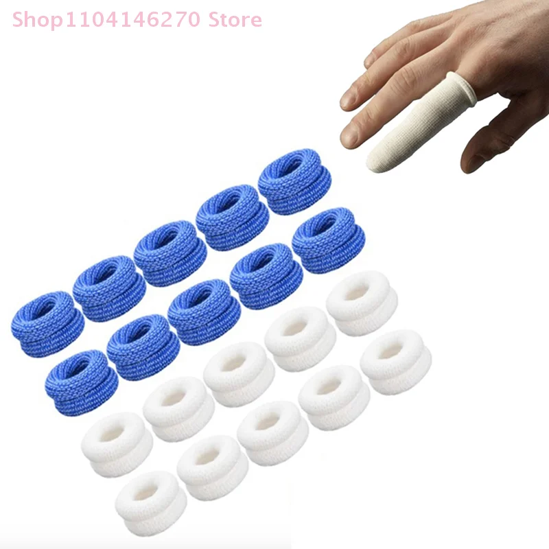 10Pcs/lot Soft Cotton Finger Cover Bandage First Aid Finger Protector Sports Safety Nursing Bandage Blue White Color Available