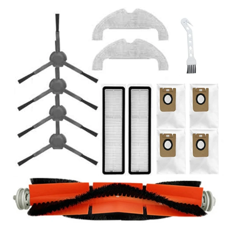 14 Stück Hauptseite bürste Hepa Filter Mop Staubbeutel für Xiaomi Dreame Bot l10plus/z10pro/d10 plus Roboter Staubsauger Teile