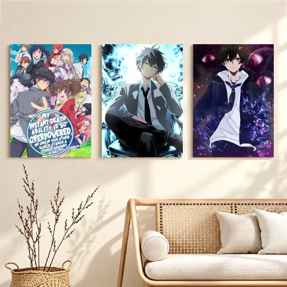 Isekai Comedy Anime My Instant Death Ability Is So Overpowered Poster Artwork Self Adhesive Indoor Wall Hanging Room Decor Gift