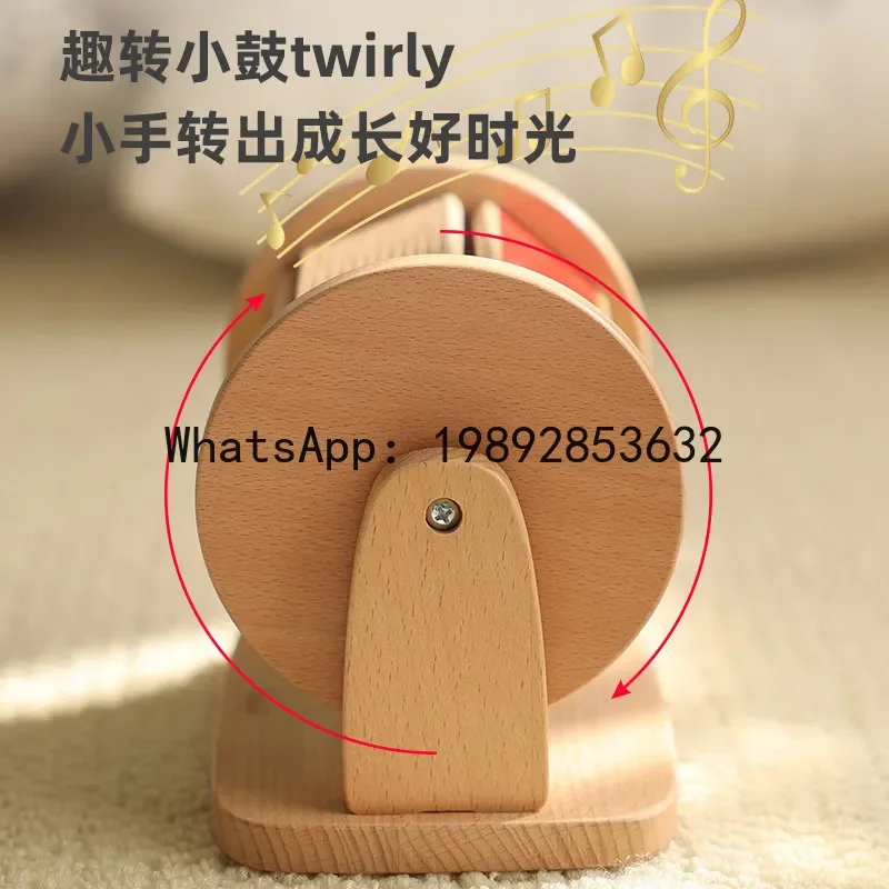 Early Education Educational Toys Solid Wood Rolling Textile Drum Teaching Aids Baby Infant Enlightenment Concentration Training