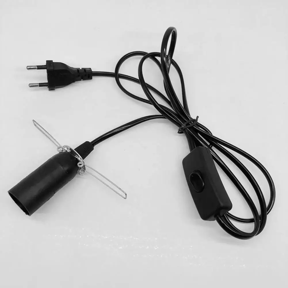 EU Plug E14 Power Cord Screw Base Lamp Holder LED Pendant Light Head With Switch Extent Cable 1.8m Bulb Socket