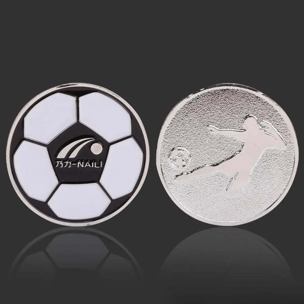 Soccer Toss Coins Alloy Football Referee FlipCoins Relief Rust-free Visible Two-sided Judge FlipCoins Soccer Supplies