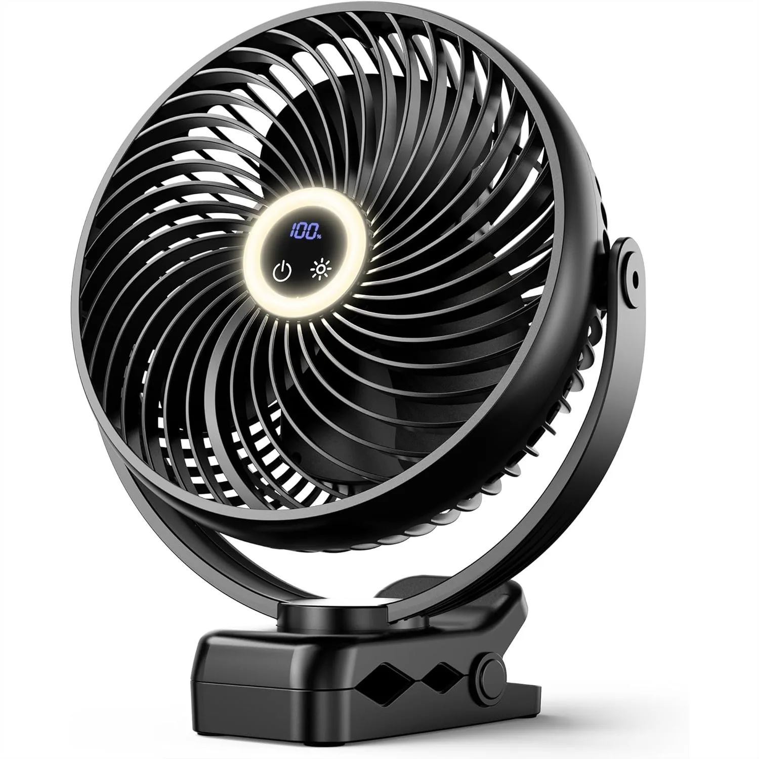 

10000mAh Portable Clip On Fan With LED Lantern And Hook, 8 Inch Battery Operated Desk Fan, Quiet Camping Fan With LED Digital Display, 360° Rotation & 3 Speeds For Travel Tent Gym Treadmill