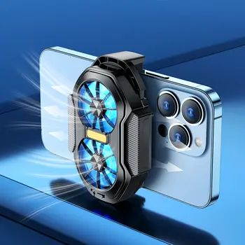 Dvojitý ventilátor pro mobilní telefon, zásuvný/dobíjecí ventilátor pro chlazení mobilního telefonu typu C s modrým světlem pro chytré telefony Android iPhone 10 nejlepší prodej mobilní chladič - №5