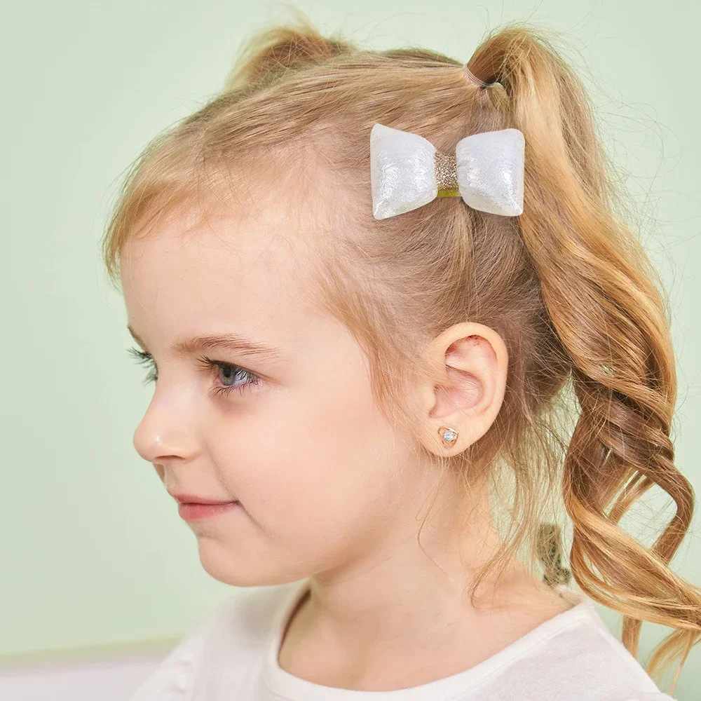 10Pcs/Set Cute  Bows Baby Hairclips Lace Flower Children Girls Hairpins Hairdresses  Clip Gifts Elastic Girl Hair Accessories