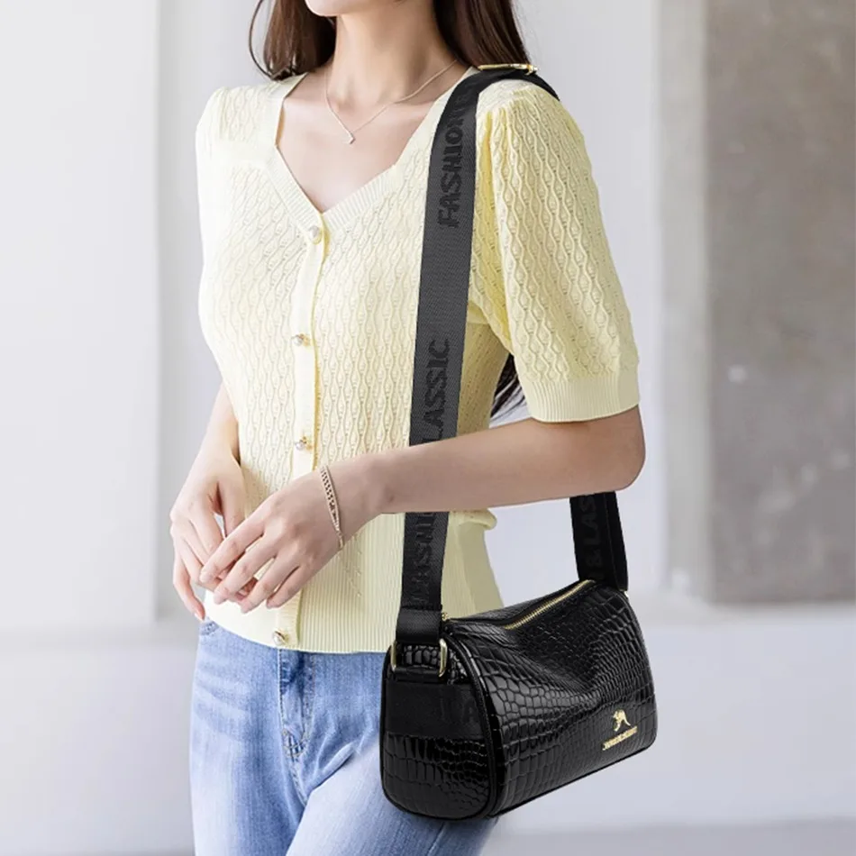 Luxury Solid Color Stone Pattern Crossbody Bag Designer Purse Handbag Women Bags Ladies Shoulder Messenger Bags for Women 2024
