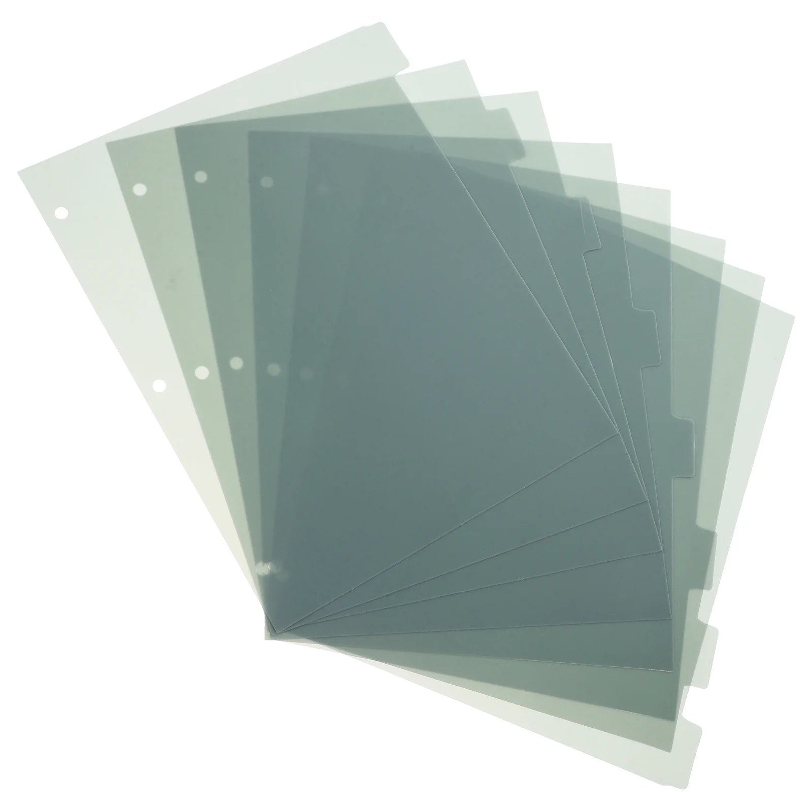 

1 Set A4 3 Hole Plastic Tab Dividers For Binders Index Sheets Waterproof Wear-Resistant Organizing Loose Leaf Pages Notebook