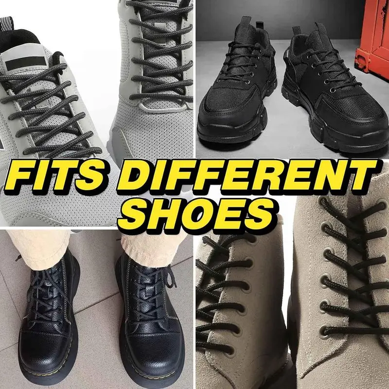 Round Boots Laces, 130mmlength4mm Diameter Work & Hiking Shoe Laces for Boots | Men Women Replacement Shoelaces, Heavy Duty, hj view 6