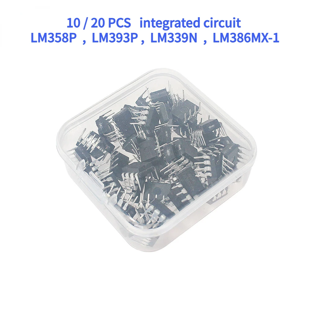 10/20PCS integrated circuit LM358P LM393P LM339N LM386MX-1 Electronic operational amplifier IC Chip Kit DIP/SOP encapsulation ﻿