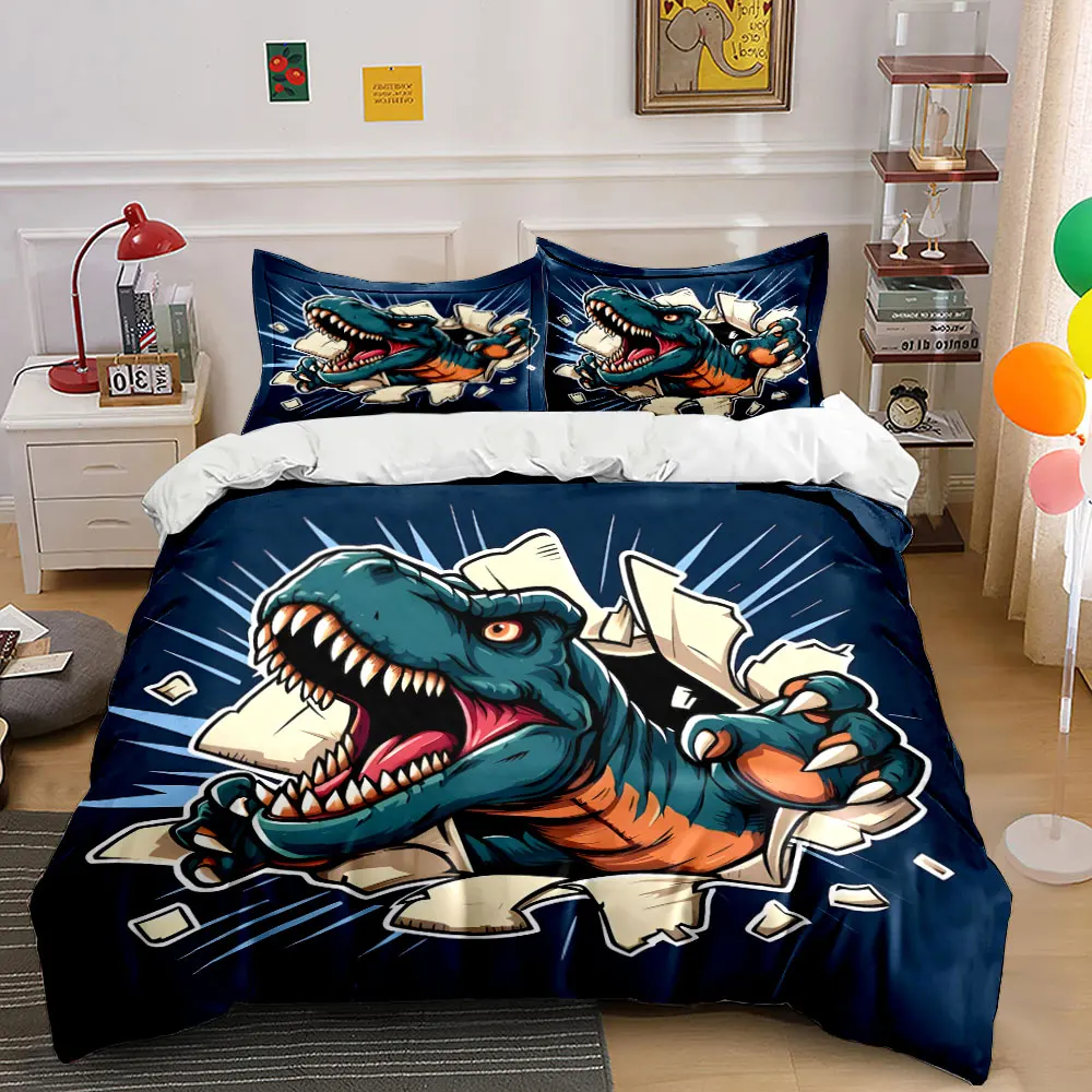 

Dinosaur Themed Three-Piece Set Multiple sizes kid's and adults' bedroom Exquisite 3PC bedding set, gift