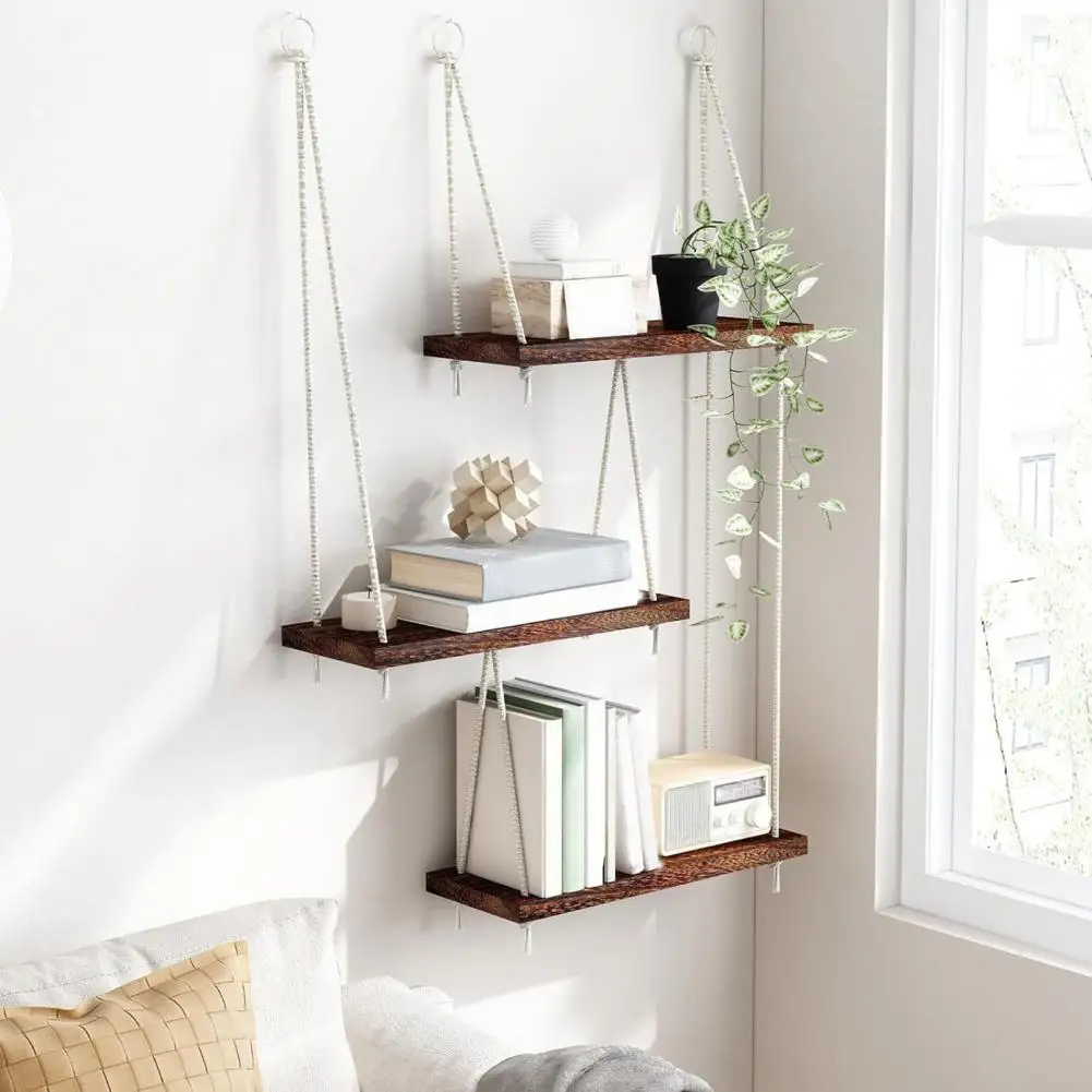 Plant Storage Rack Wooden Plant Hanger Display Shelves with Adjustable Design for Strong Load-bearing Easy for Plants