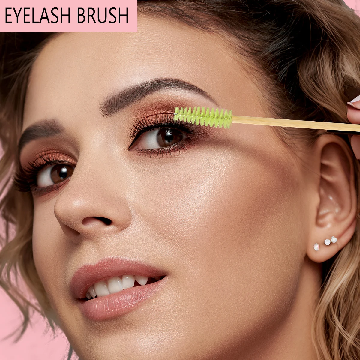 100 Pcs /Box Mascara Wands Eyelash Brush Spoolies for Eye Lash Extension Eyebrow Bamboo Stick, Women Bamboo Eyelash Brushes