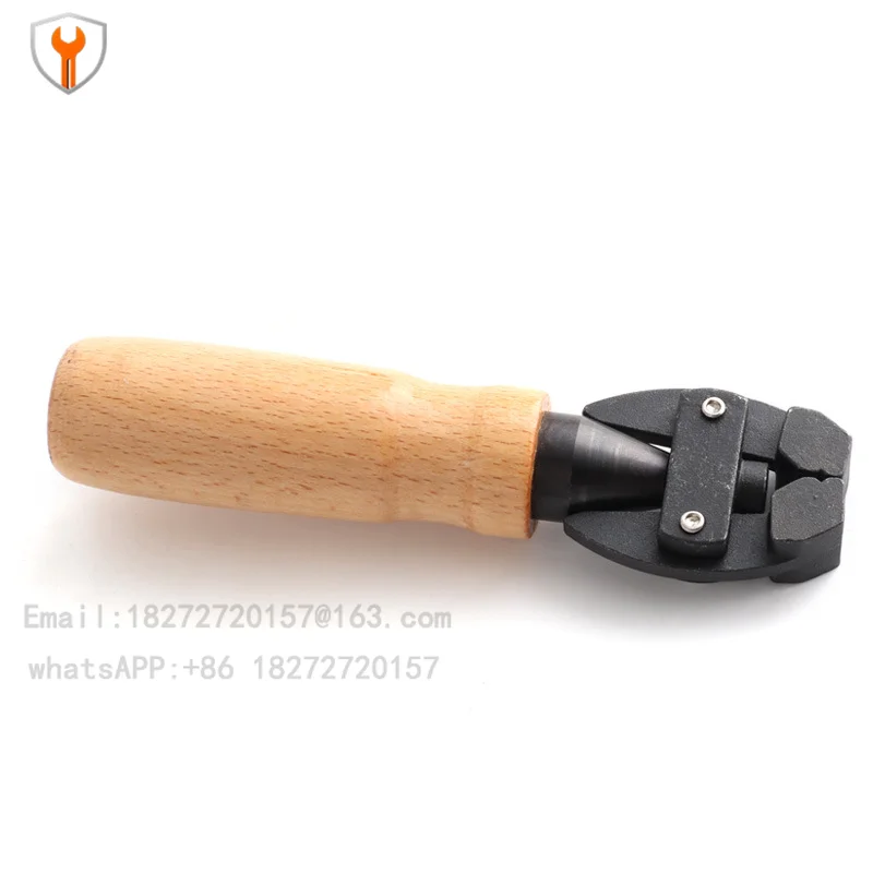 High carbon steel handheld wooden handle fixture, thickened engraving handle, chuck groove temporary knife fixed gold