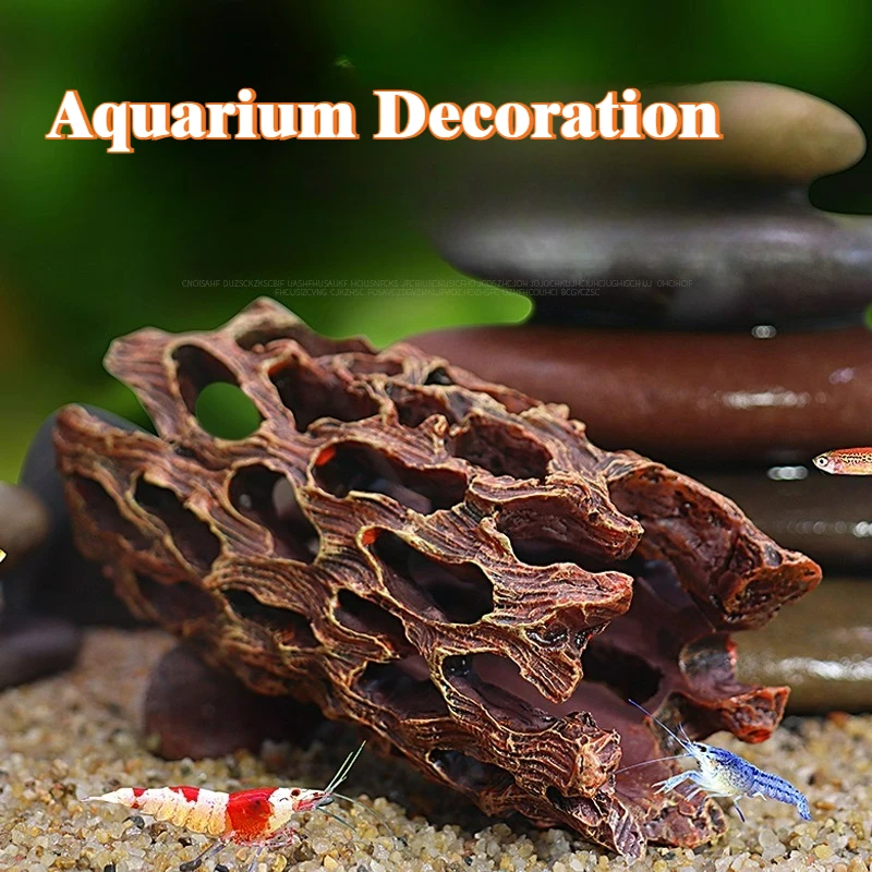 Cabañas ocultas para acuario, refugio para peces y camarones, agujeros para fregar, púas para cíclidos, decoración de pecera, suministros acuáticos para mascotas