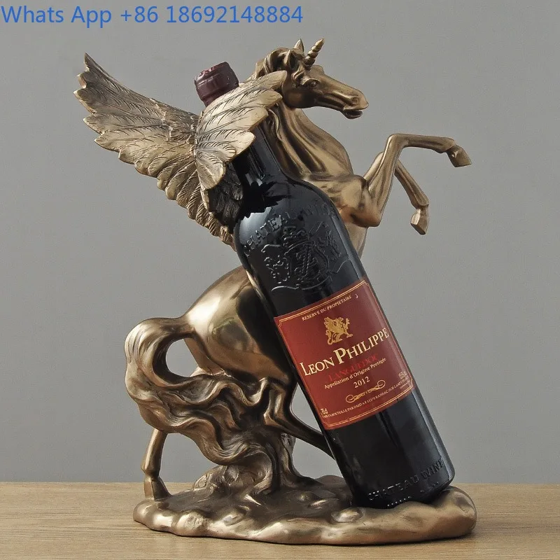 

American Creative Pegasus Wine Rack Ornament Home Decor European Style Living Room Wine Cabinet Decoration Ornament