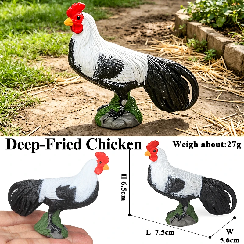 Oenux Schöne Nutztiere Henne Türkei Chook Huhn Hahn Actionfigur Modell Figuren Geflügel Miniatur Pädagogisches PVC Kinderspielzeug – Detail 5