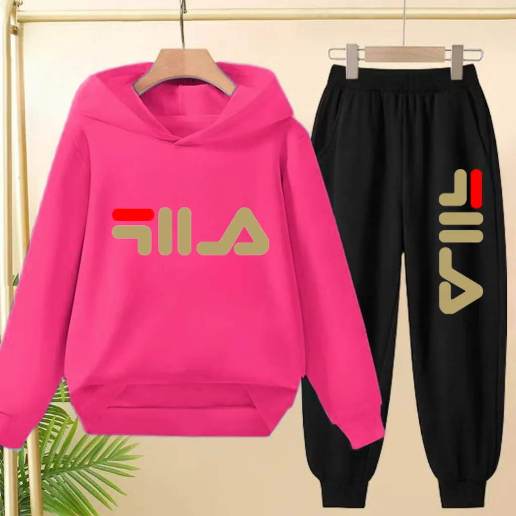 2025 Spring Autumn Outfits Letter Print Two-piece set Hoodie+Pants Tracksuits 3-12 Yrs Cute and charming Leisure Children Clothe