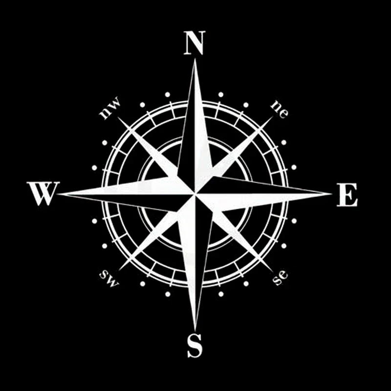 15cm Compass Sticker for Car Stickers Cover Scratches Sunscreen and Waterproof Products Decals Stylish, Personality, Cute, PVC