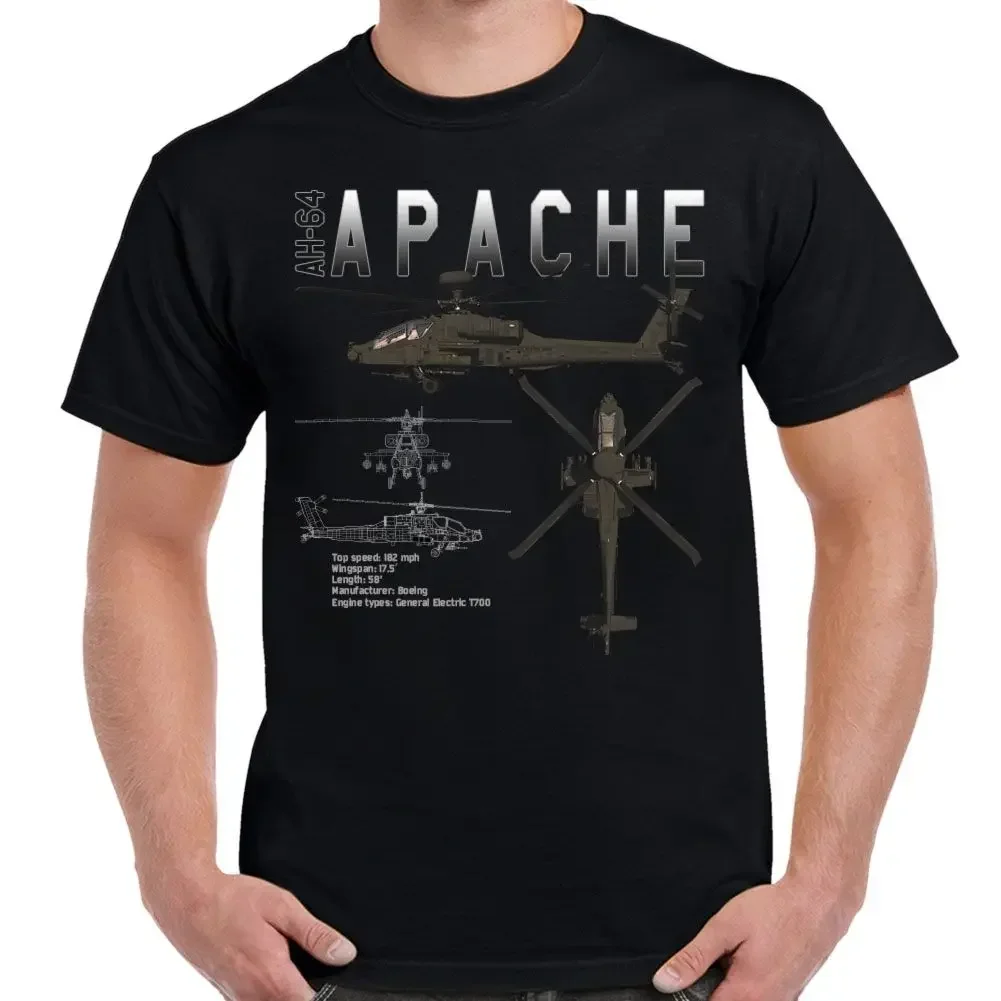 Ah-64 Apache Longbow Schematic Mens T-Shirt Short Sleeve Casual Cotton O-Neck T Shirts