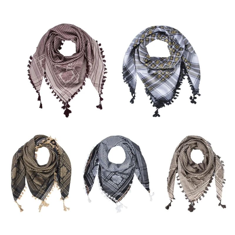 

Practical Dustproof Hijab Scarf Muslin Headscarf Islamic Arab Shemagh Scarf Head Neck Scarves Wrap for Male and Female