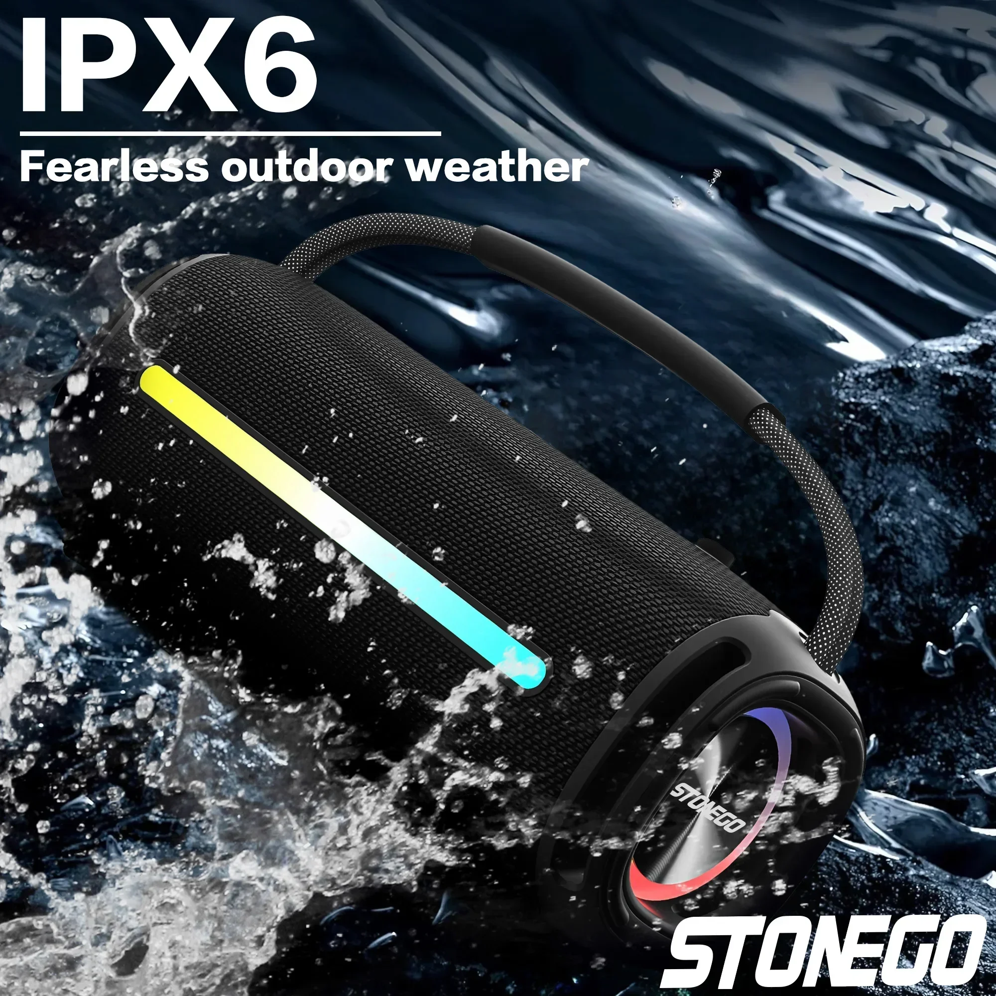 Portable Bluetooth 5.3 Wireless Speaker RGB Lantern IPX6 Waterproof Powerful Subwoofer High Quality Audio Outdoor Speaker view 3