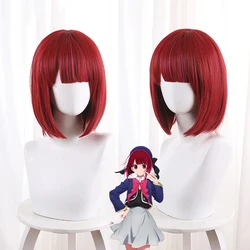 Oshi No Ko Short Bobo Wig Red Mixed Pink Wig Arima Kana Cosplay Wig Heat Resistant Synthetic Cosplay Halloween Party Anime Wigs
