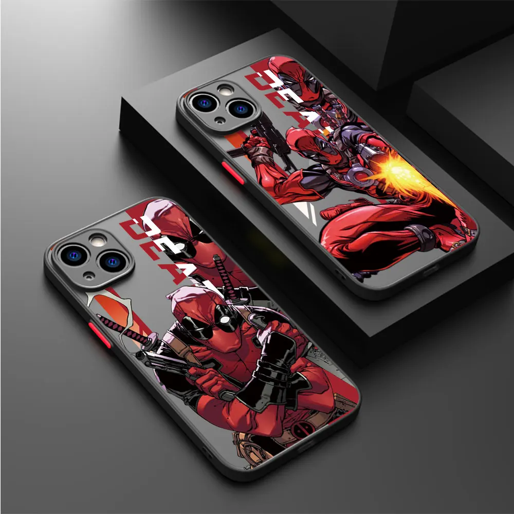 

Матовый чехол для телефона IPhone 15 13 12 11 14 Pro Max 13Mini X XS Max XR 7 8 Plus SE(2022), прозрачный чехол Marvel, Дэдпул, смешная Комедия