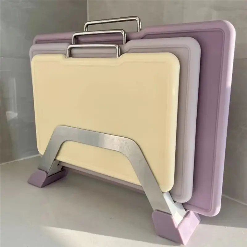 J1UL1N Kitchen Cutting Board Set With Stand And Grinding Area 3 Sizes For Efficient Chopping A