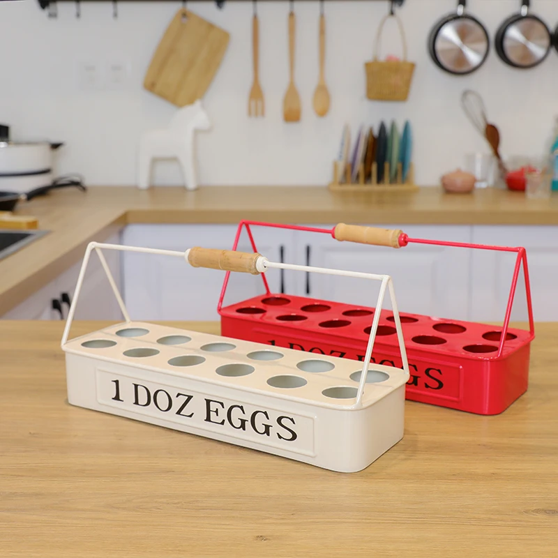 

Home Kitchen Sundries White Portable Egg Packaging Hanging Basket Free Punching Storage Box Farmhouse Egg Holder