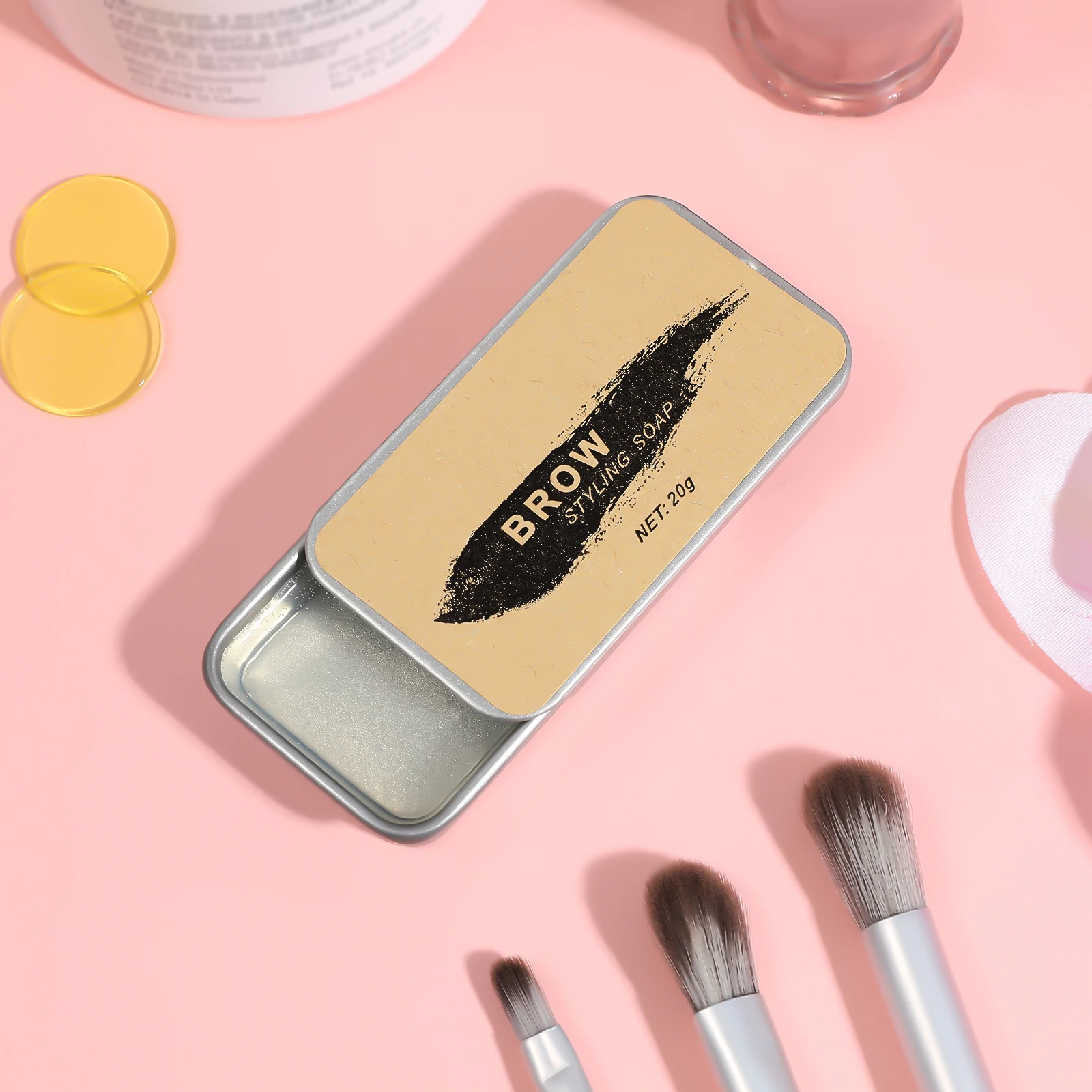 眉スタイリングポマード クリアブロウソープ 立体的な眉を作る 長時間持続する眉セッティングワックス シェイプアップメイクアップバーム