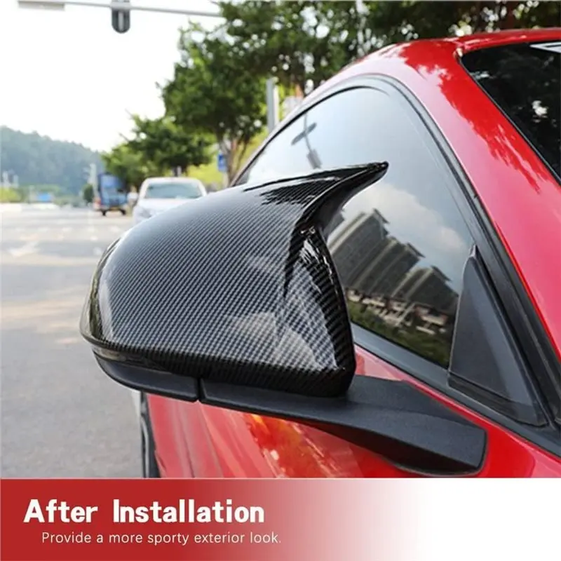 ac29-LED Turn Signal Rearview Mirror Caps Dry Carbon Fiber Side Mirror Cover Trim For Ford Mustang 2015-2024 view 2