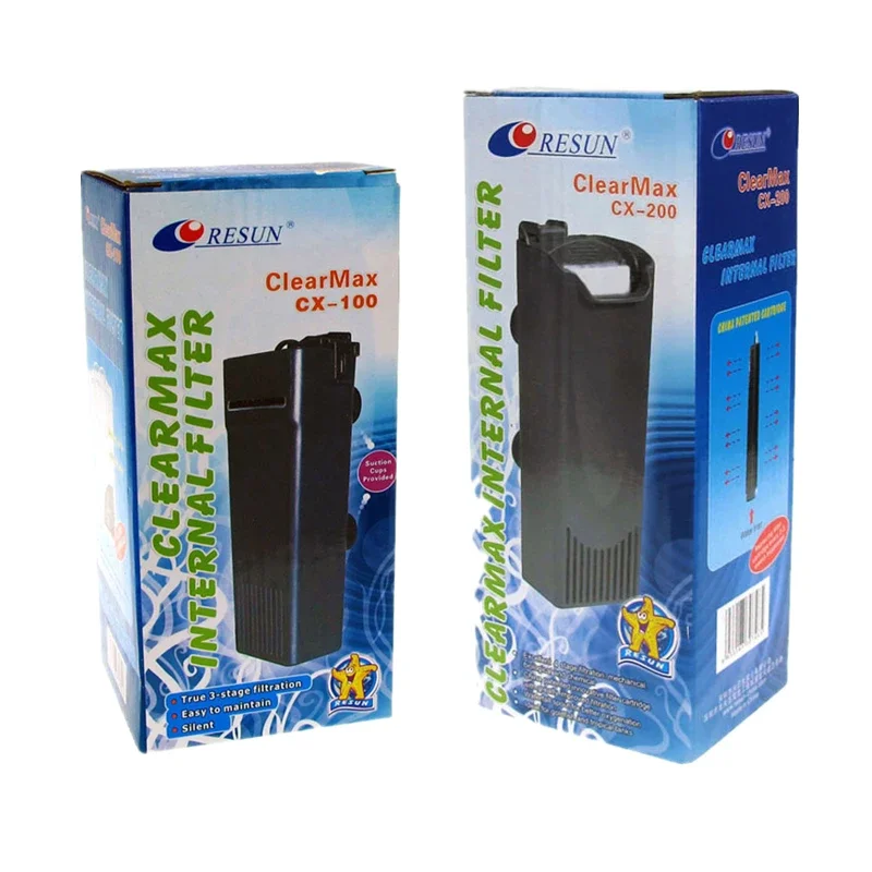 Resun CX-100 CX-200 Fountain Style Aquarium Turtle Lizard Fish Tank Low Water Internal Filter