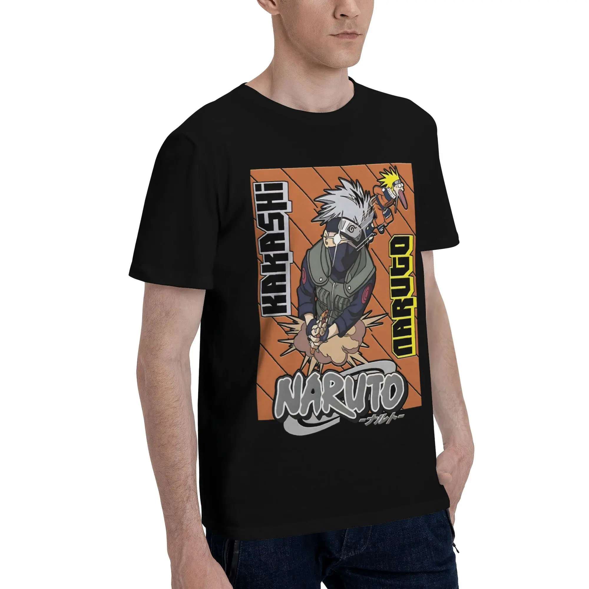Sensei & student  Novelty 100% Cotton T-Shirt Bandai NARUTO Tops Tees For Men
