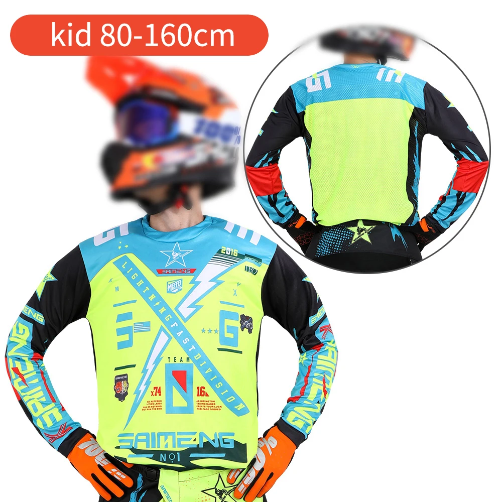 Children's off-road motorcycle jersey Motocross shirt Boys Girls 3 4 5 6 7 8 9 10 11 12 13 14 15 16 years old mx bmx Enduro Kid