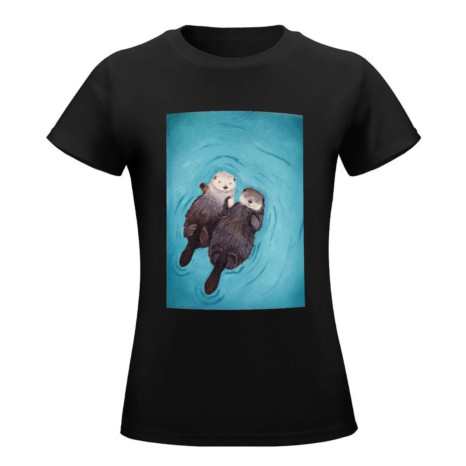 Otterly Romantic - The Official Otters Holding Hands T-Shirt customizeds quick drying tops for Women