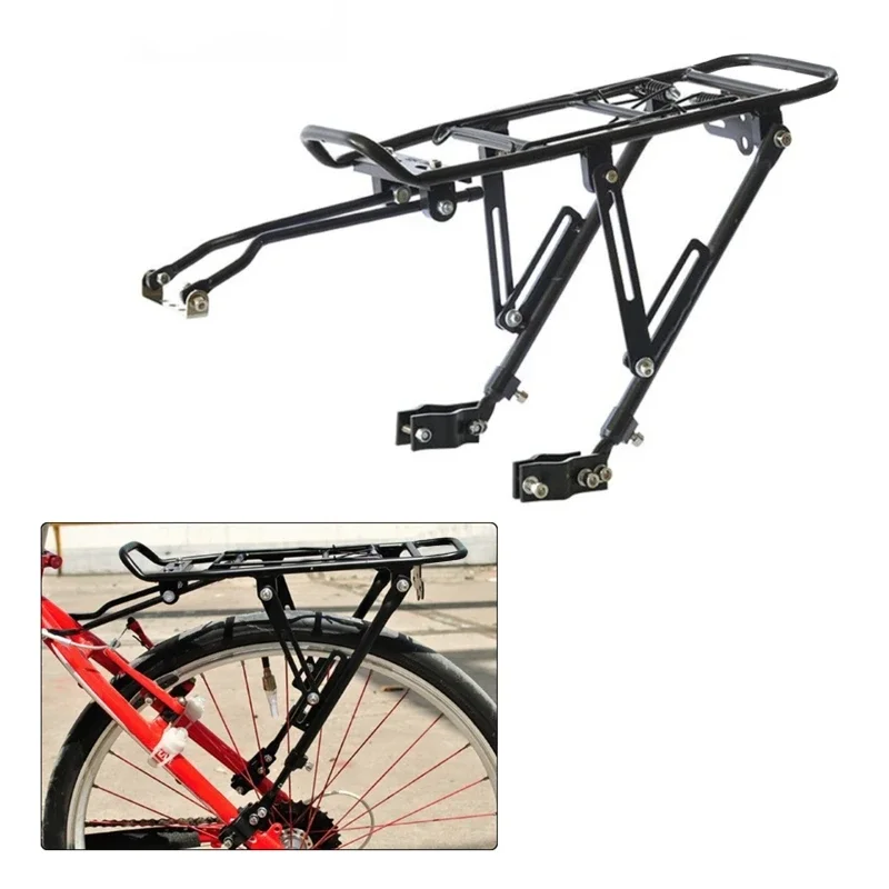 Aluminum Bicycle Luggage Rack with Load Capacity Over 55 Lb (25KG) Adjustable Quick Release Mountain Road Bike Rear Luggage Rack