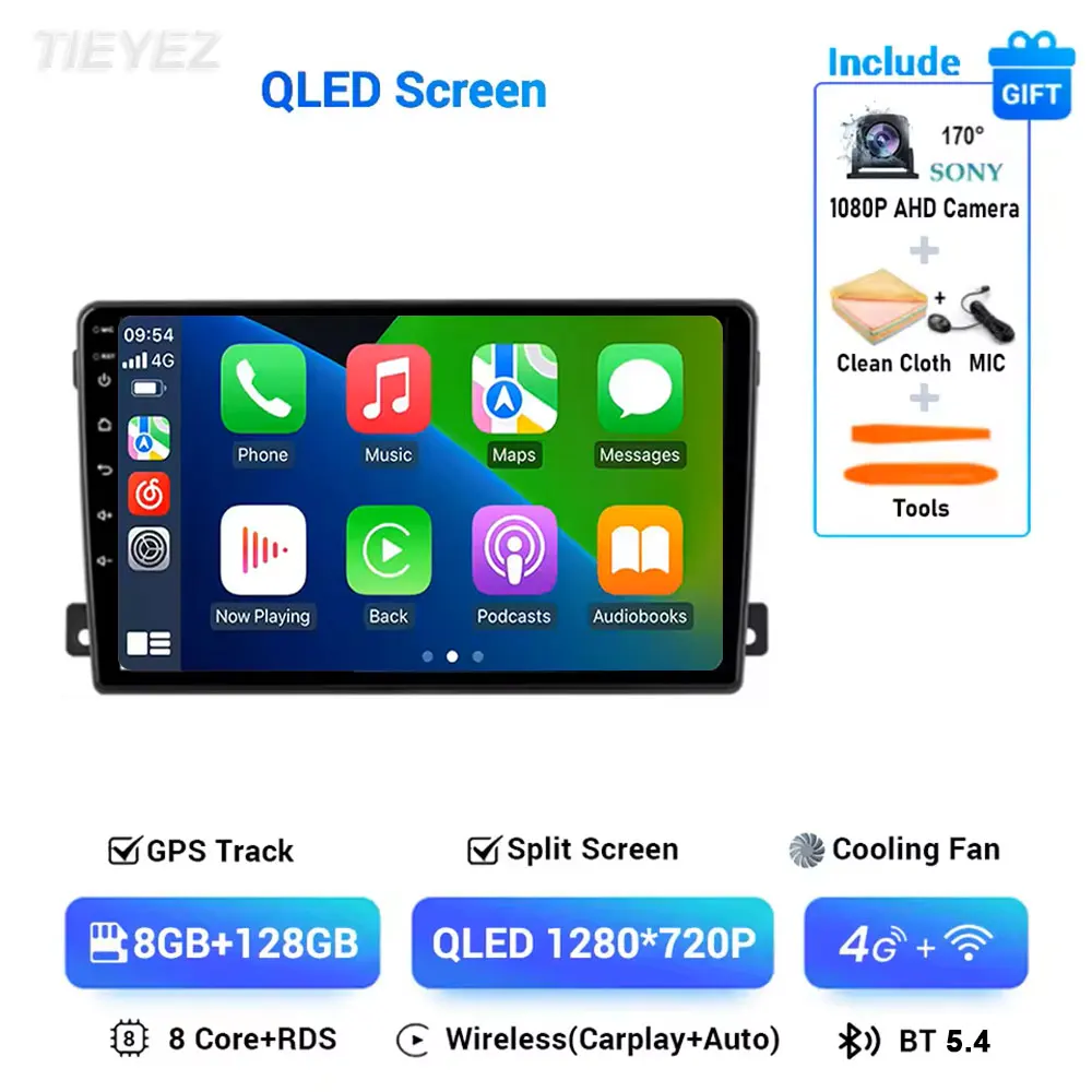 Voor Ford C-MAX 2003-2010 Android 15 Carplay Auto Radio Multimedia Video Player Navigatie GPS 2 Din DVD DSP WIFI 4G